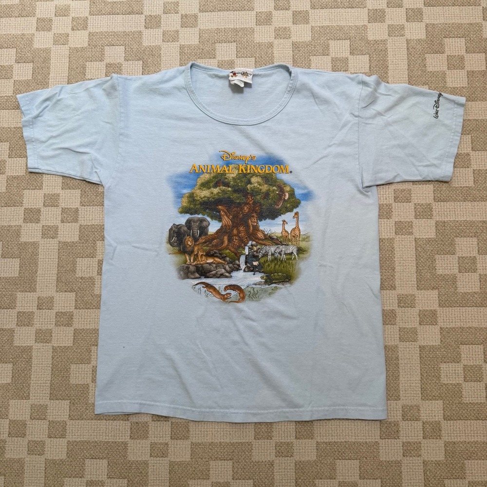 Vintage Disney Animal Kingdom Tree of Life T-Shirt Light Blue Womens Medium